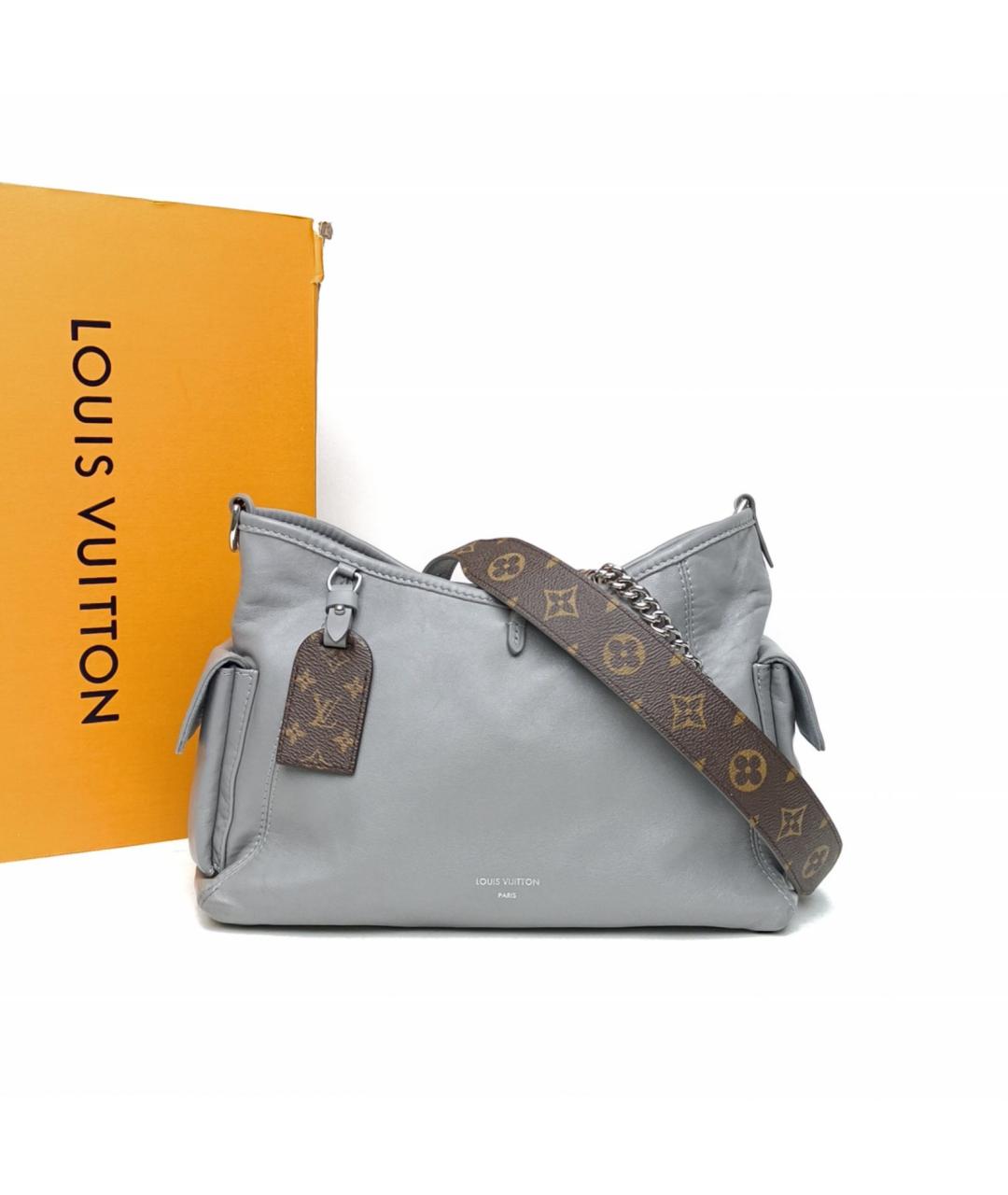 LOUIS VUITTON Серая кожаная сумка через плечо, фото 8