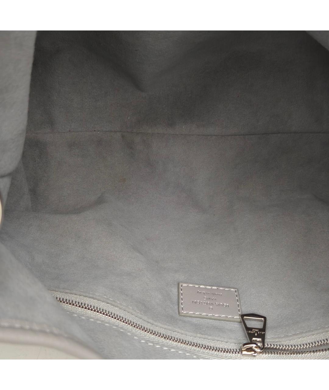 LOUIS VUITTON Серая кожаная сумка через плечо, фото 7