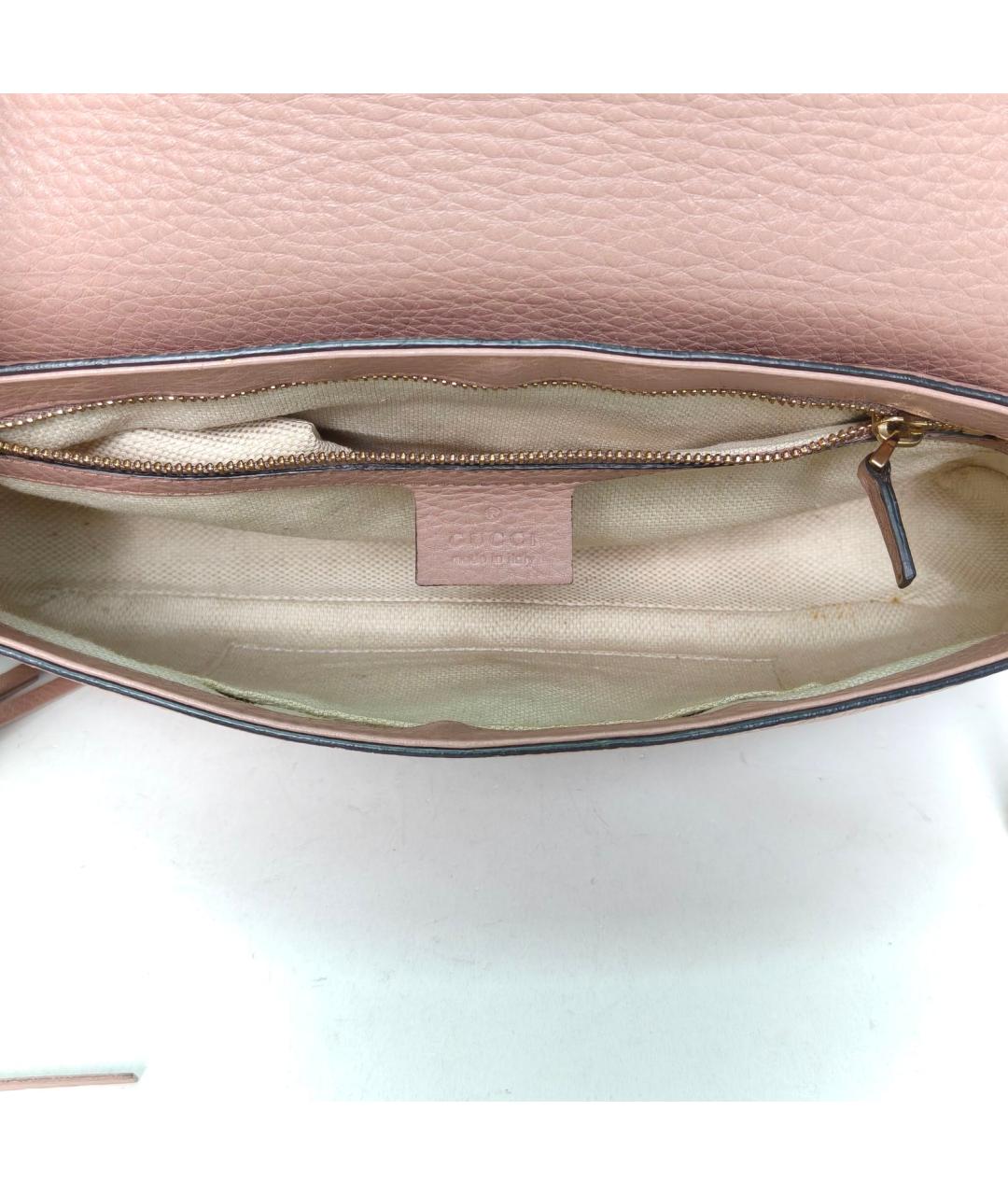 GUCCI Розовая кожаная сумка через плечо, фото 7