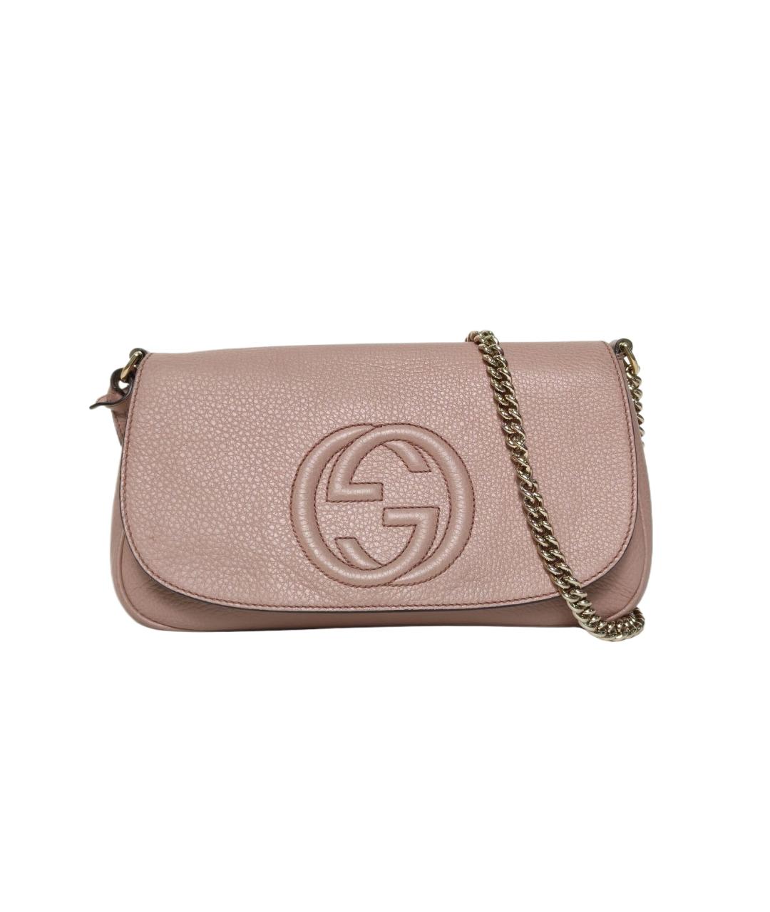 GUCCI Розовая кожаная сумка через плечо, фото 10