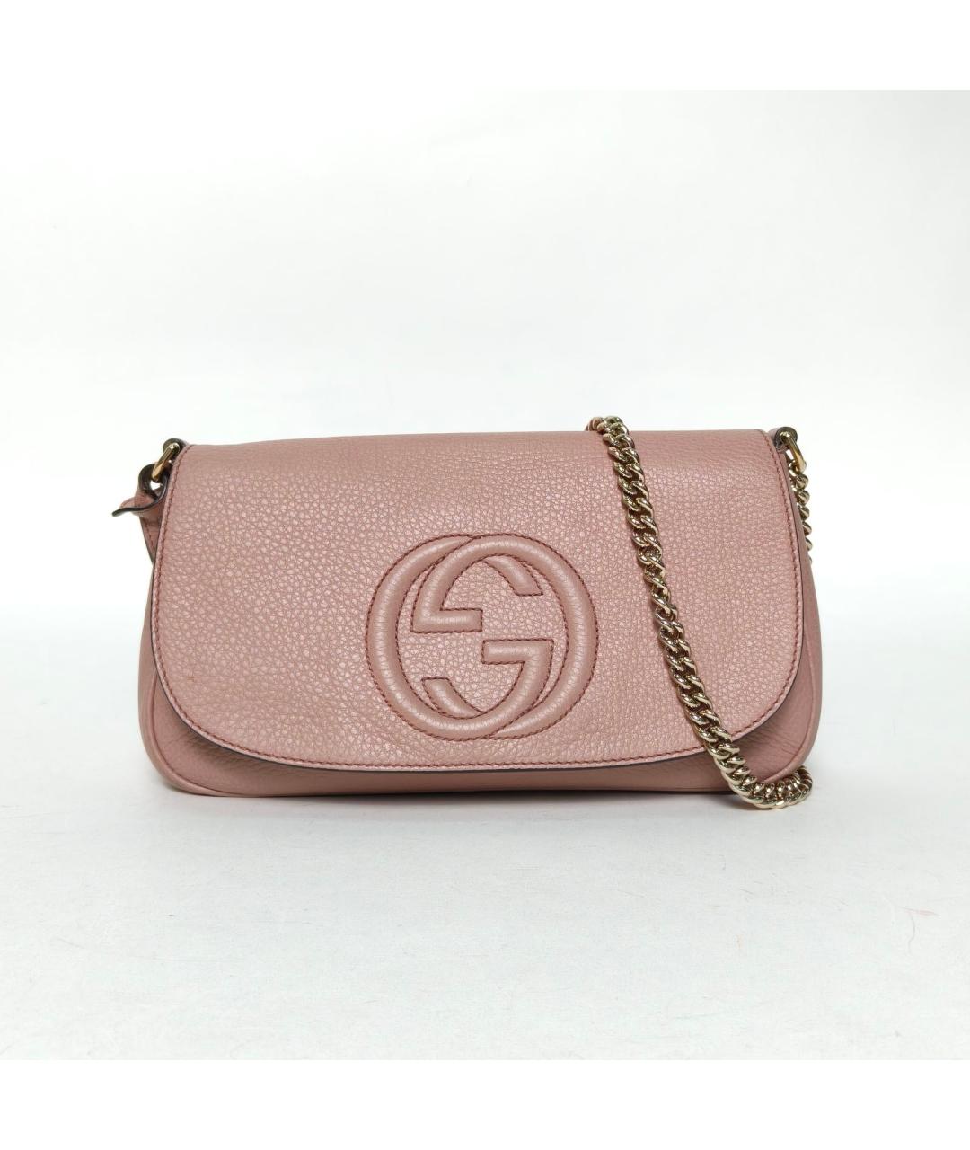 GUCCI Розовая кожаная сумка через плечо, фото 2