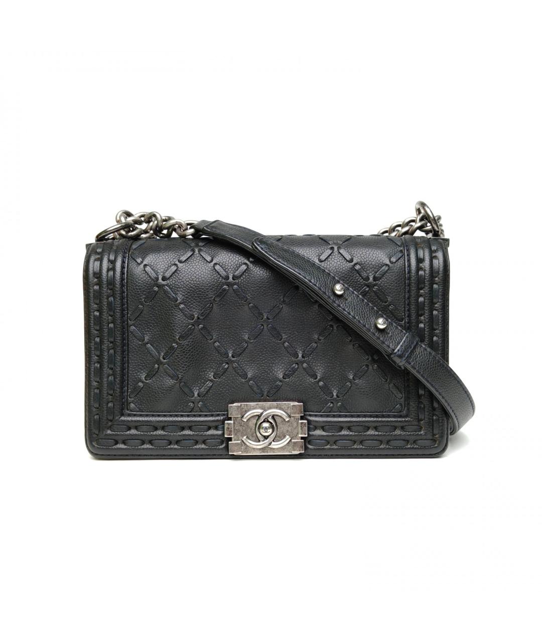 CHANEL Черная кожаная сумка через плечо, фото 2