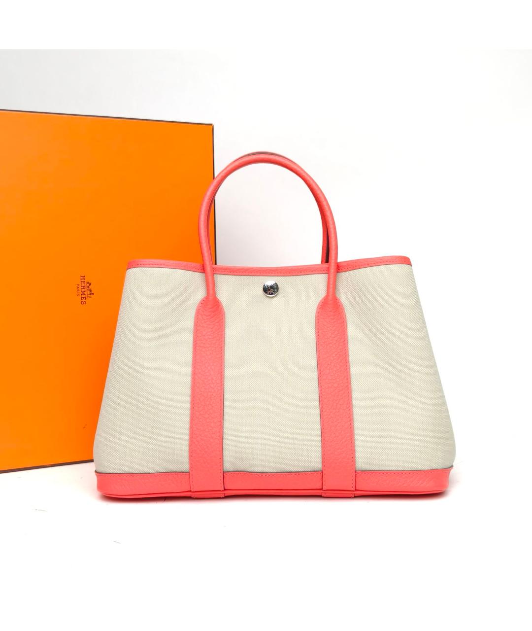 HERMES Оранжевая сумка с короткими ручками, фото 9