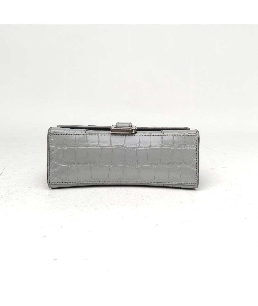 BALENCIAGA Серая кожаная сумка с короткими ручками, фото 6