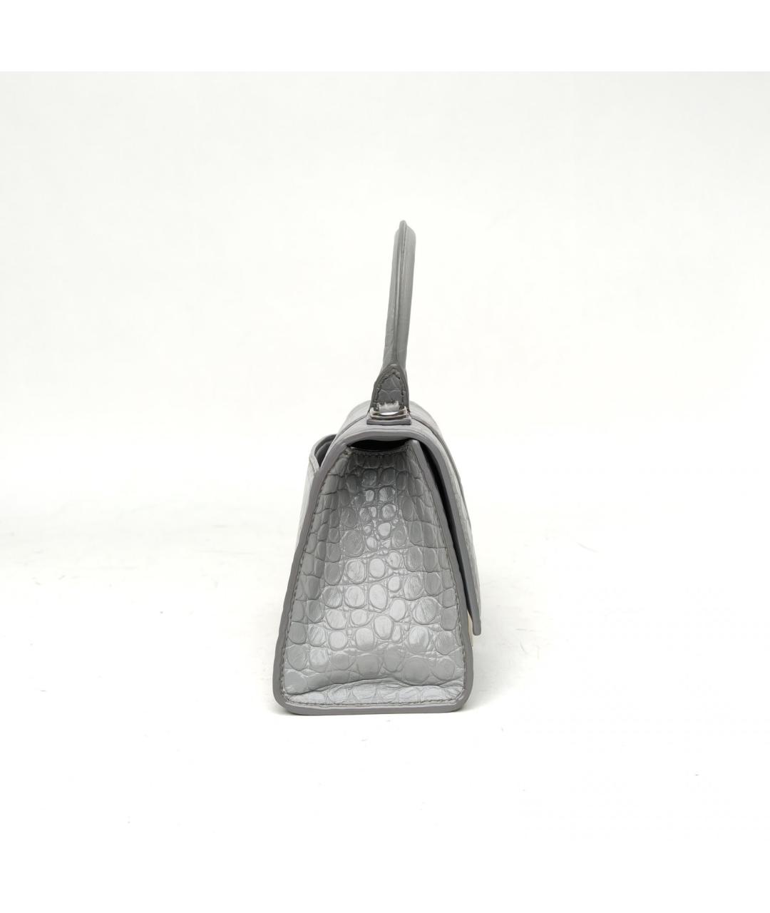 BALENCIAGA Серая кожаная сумка с короткими ручками, фото 5