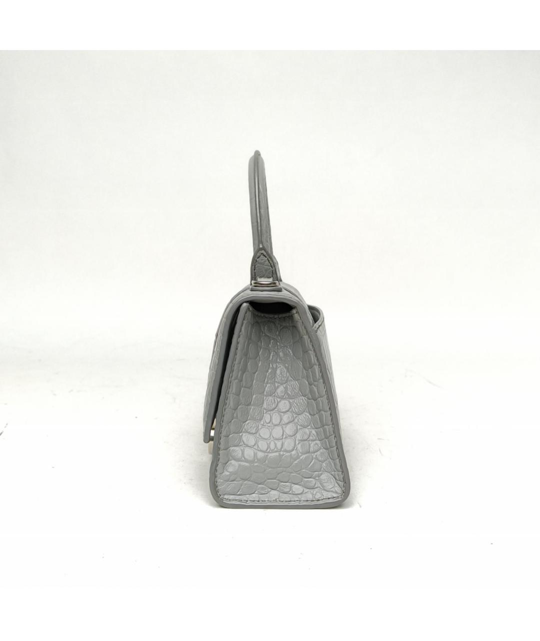 BALENCIAGA Серая кожаная сумка с короткими ручками, фото 3