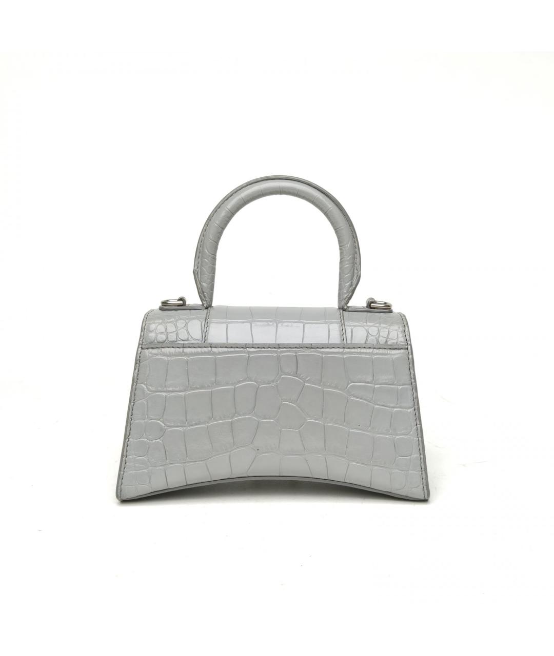 BALENCIAGA Серая кожаная сумка с короткими ручками, фото 4