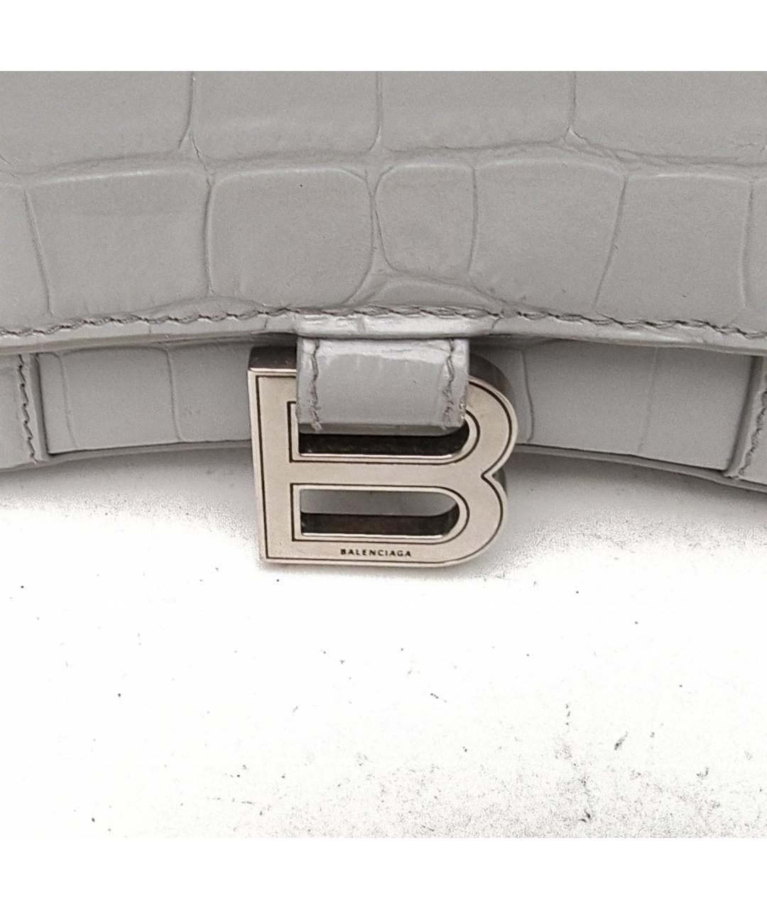 BALENCIAGA Серая кожаная сумка с короткими ручками, фото 8