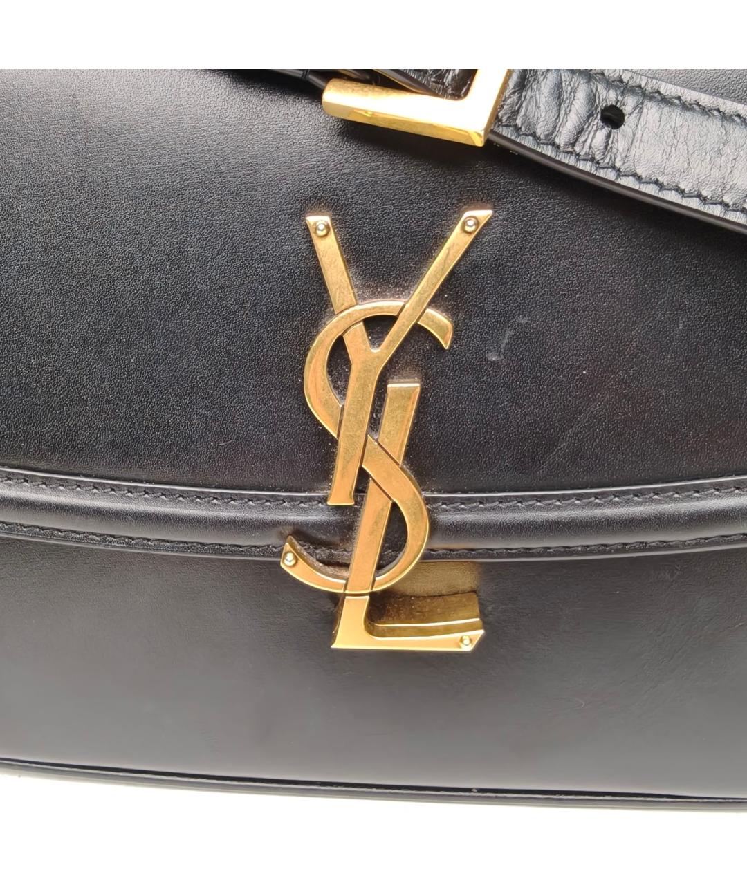 SAINT LAURENT Черная кожаная сумка через плечо, фото 8