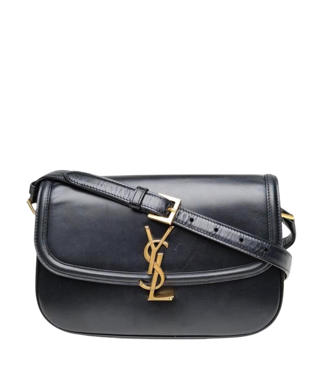 SAINT LAURENT Черная кожаная сумка через плечо, фото 1