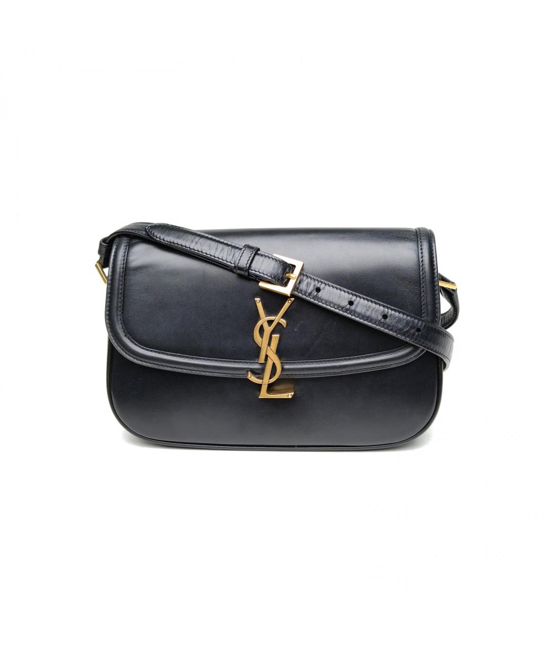 SAINT LAURENT Черная кожаная сумка через плечо, фото 2