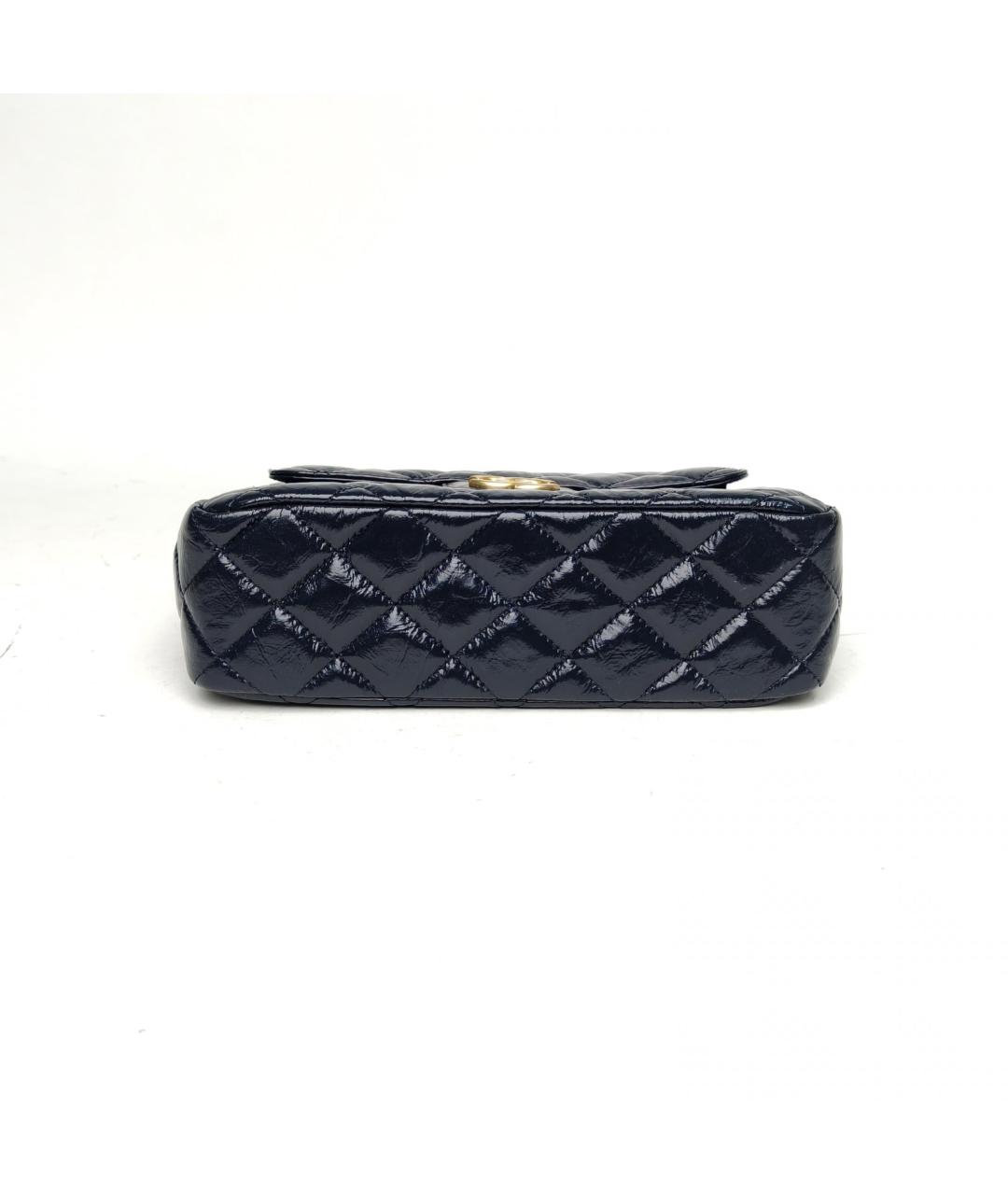 CHANEL Темно-синяя кожаная сумка через плечо, фото 6