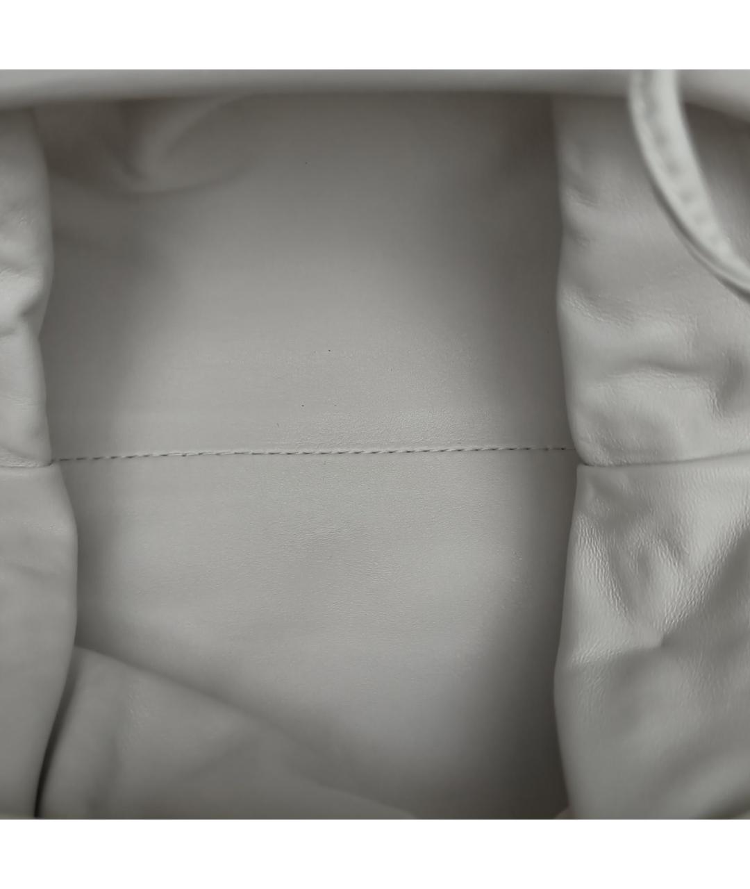 BOTTEGA VENETA Белая кожаная сумка через плечо, фото 7