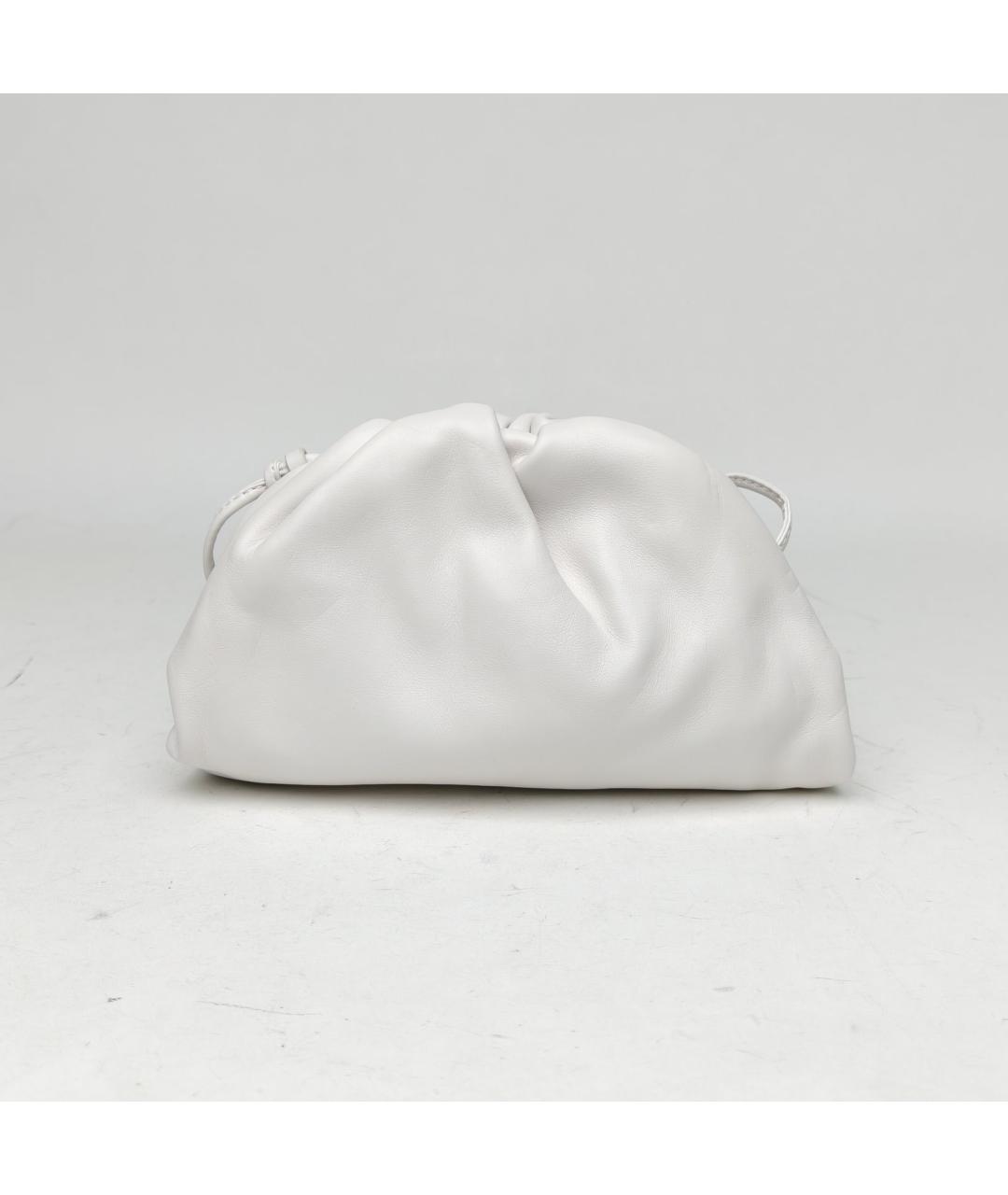 BOTTEGA VENETA Белая кожаная сумка через плечо, фото 4