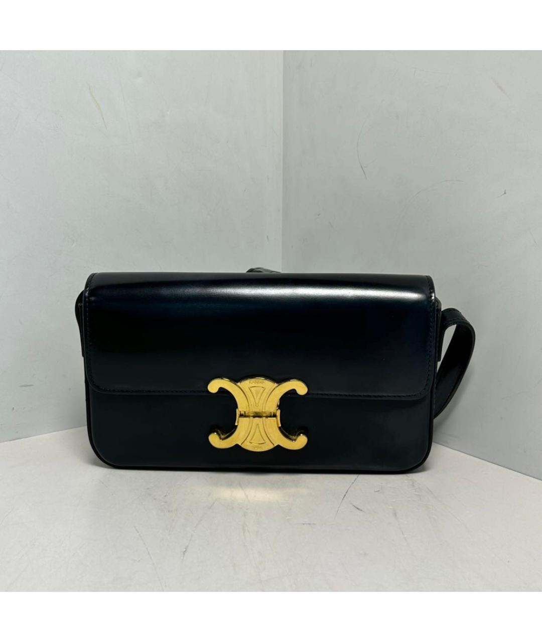 CELINE Черная кожаная сумка через плечо, фото 9
