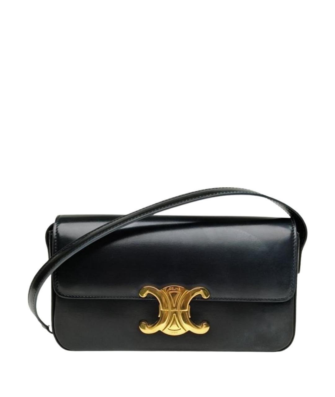 CELINE Черная кожаная сумка через плечо, фото 1
