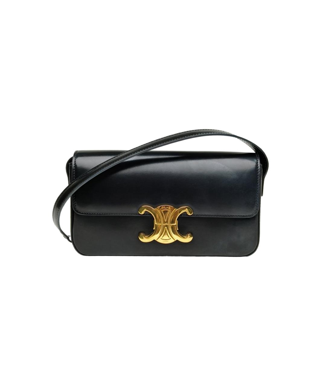 CELINE Черная кожаная сумка через плечо, фото 10
