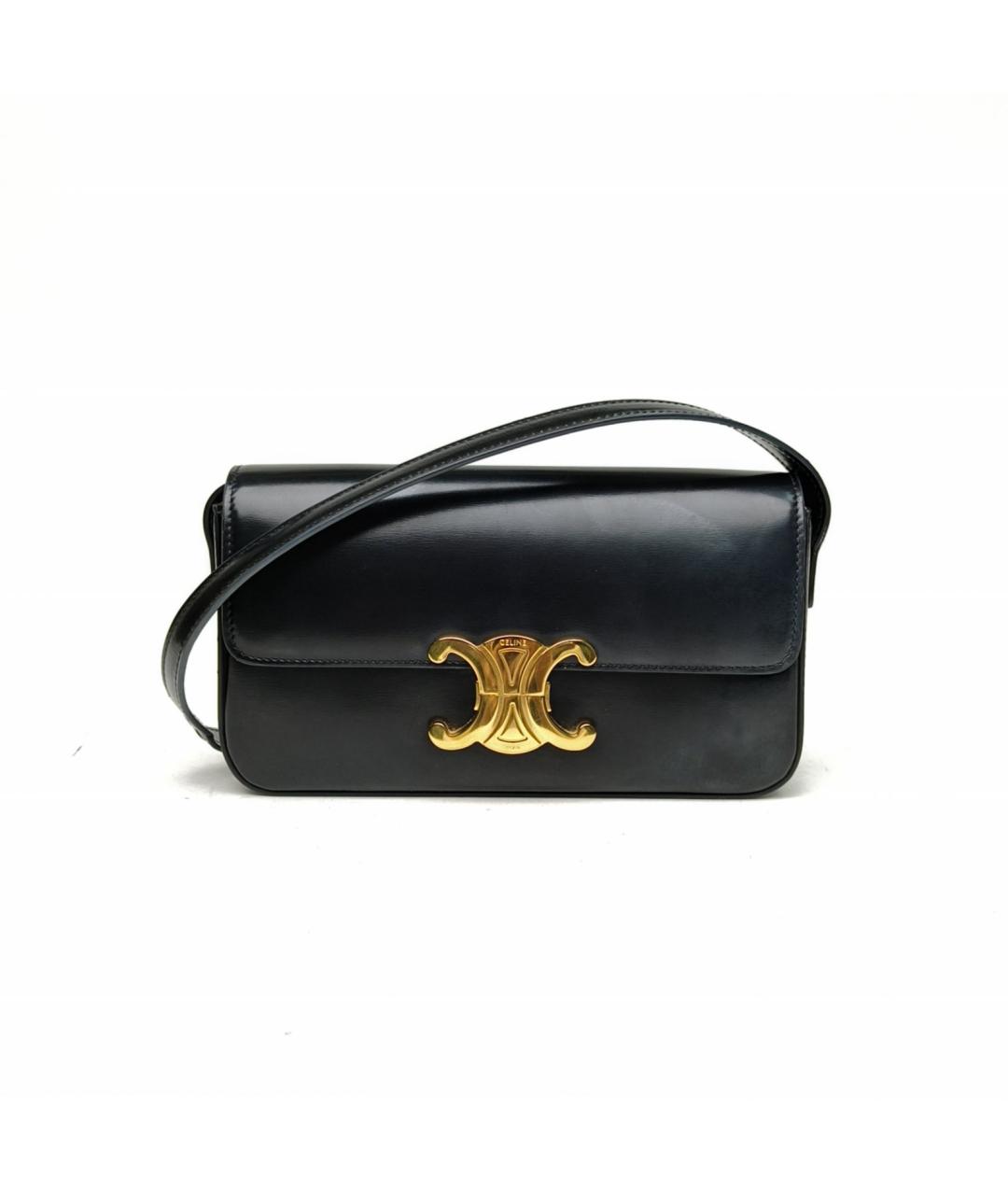 CELINE Черная кожаная сумка через плечо, фото 2