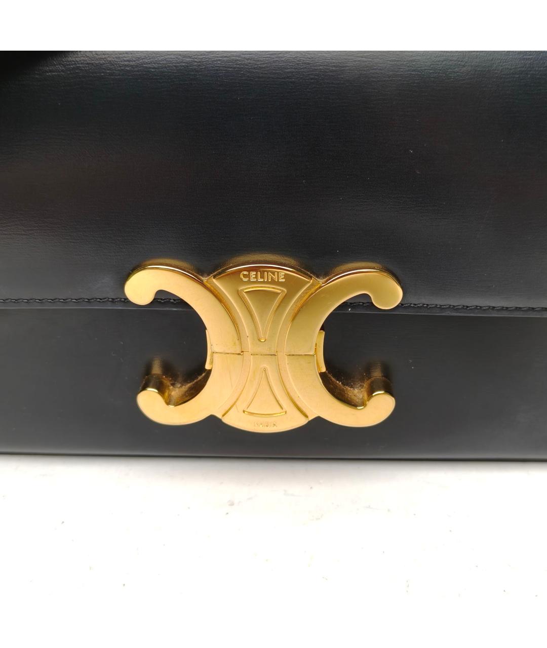 CELINE Черная кожаная сумка через плечо, фото 7