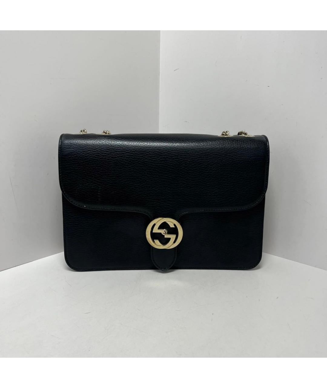 GUCCI Черная кожаная сумка через плечо, фото 9