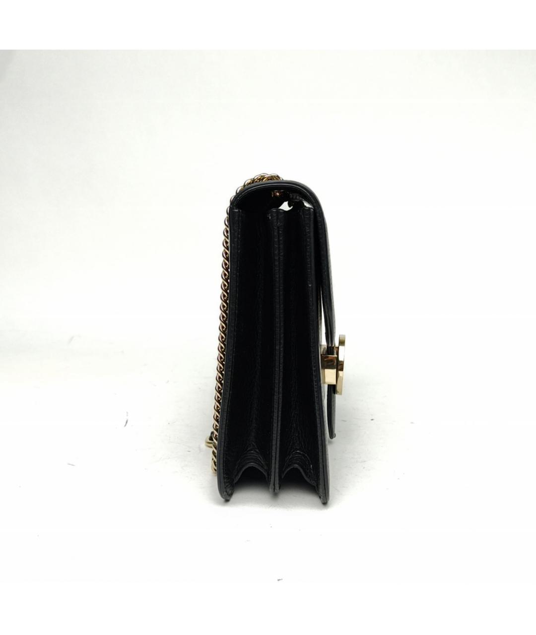 GUCCI Черная кожаная сумка через плечо, фото 4