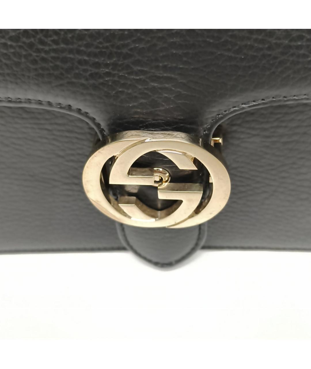 GUCCI Черная кожаная сумка через плечо, фото 8