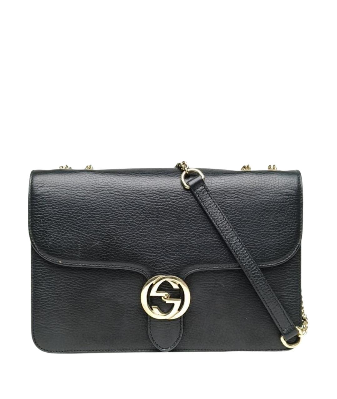 GUCCI Черная кожаная сумка через плечо, фото 1