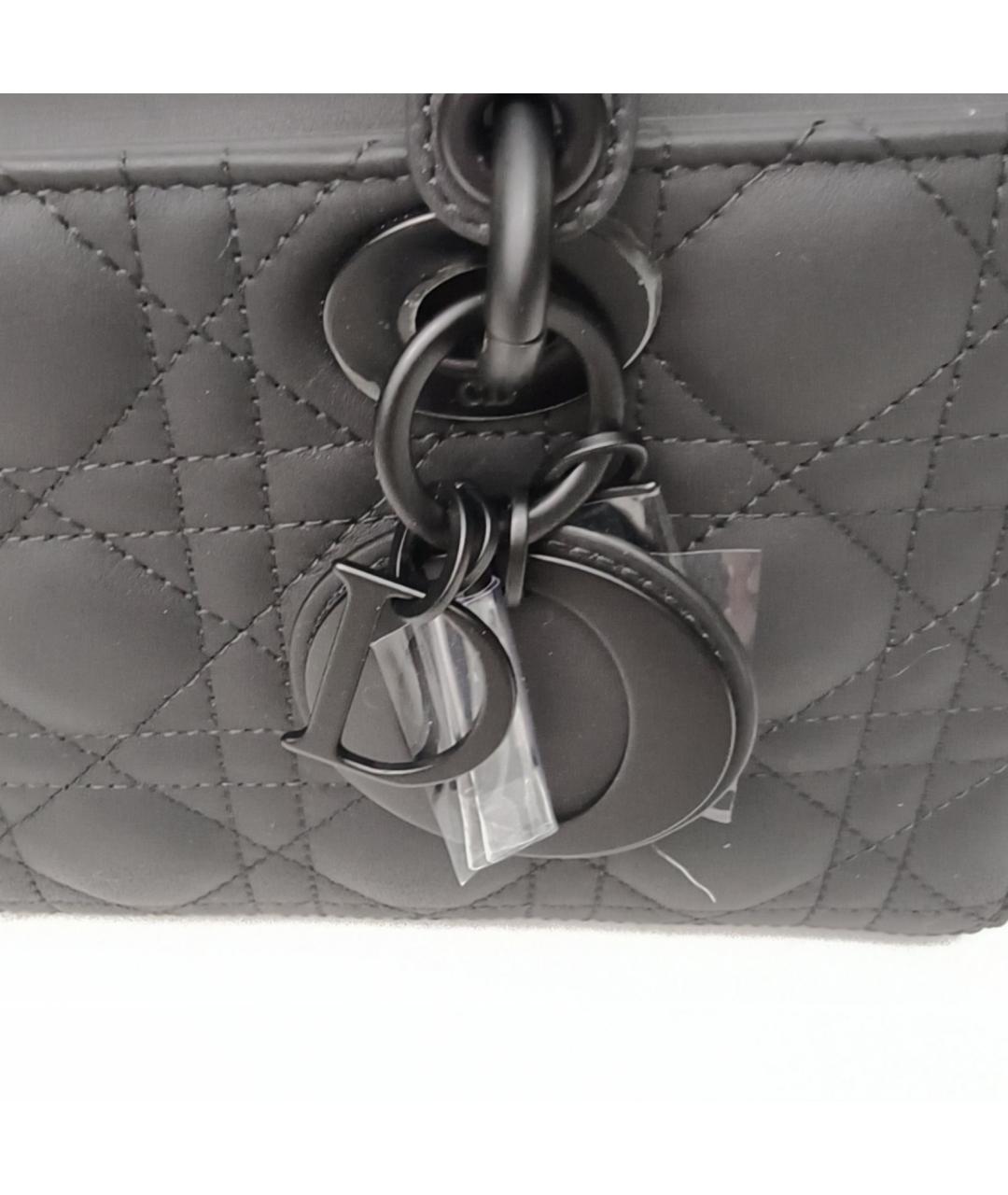 CHRISTIAN DIOR Черная кожаная сумка через плечо, фото 7