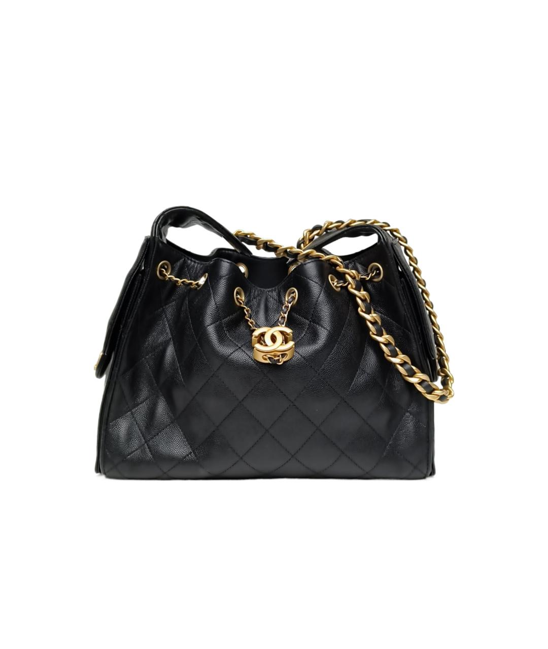 CHANEL Черная кожаная сумка через плечо, фото 10