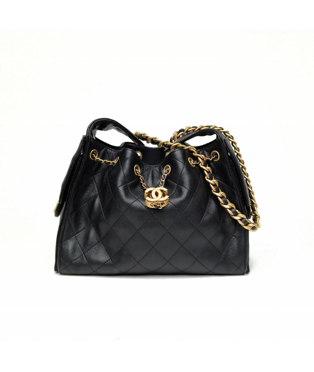 CHANEL Черная кожаная сумка через плечо, фото 2