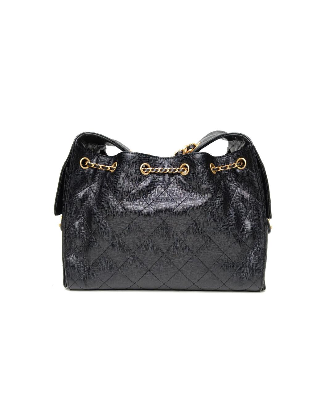 CHANEL Черная кожаная сумка через плечо, фото 4