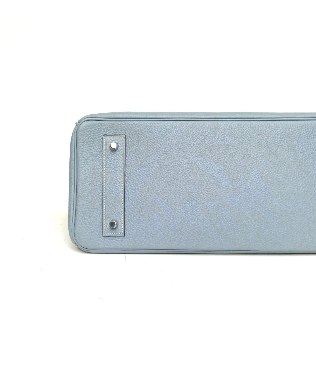 HERMES Голубая сумка с короткими ручками, фото 7