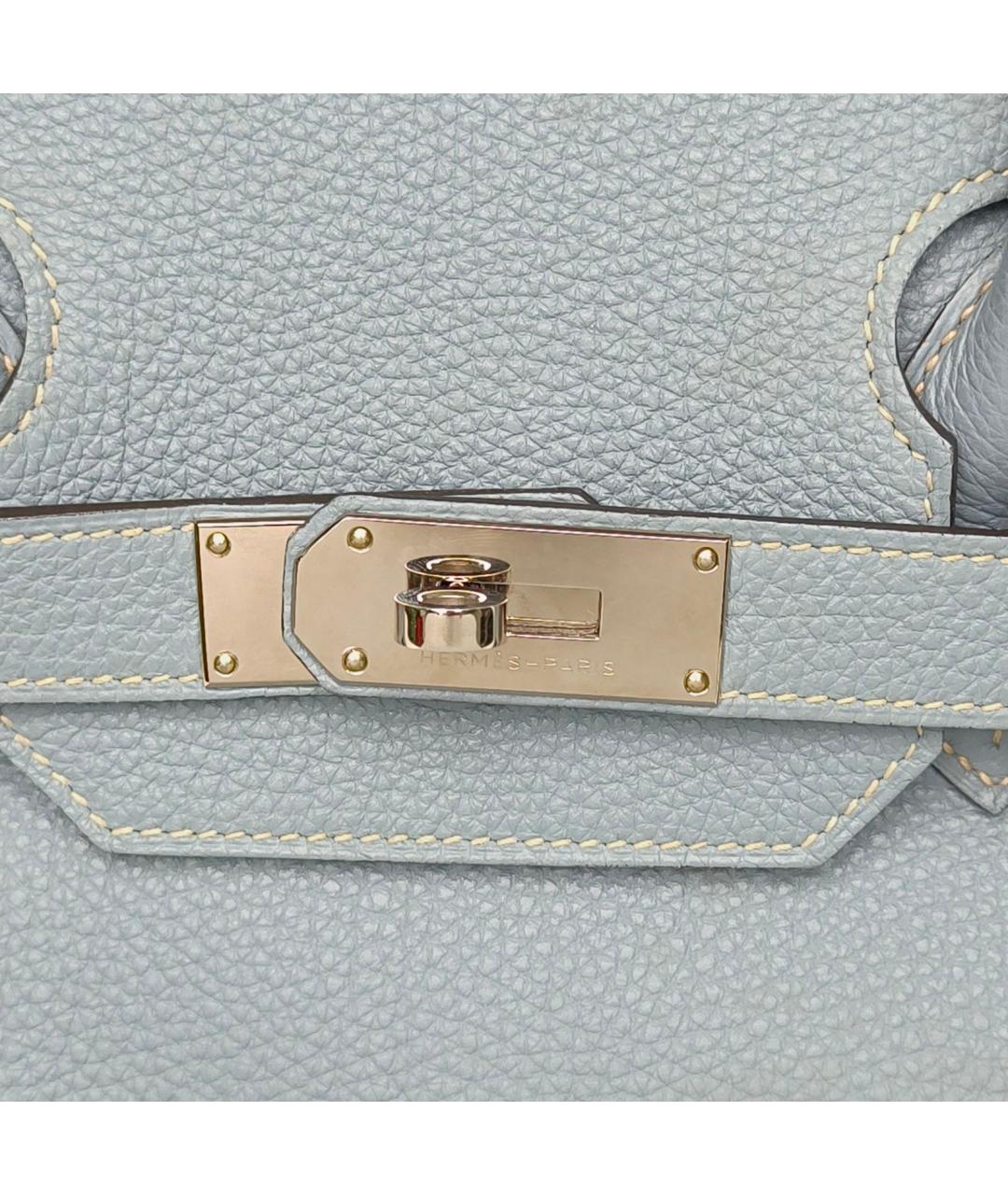 HERMES Голубая сумка с короткими ручками, фото 9