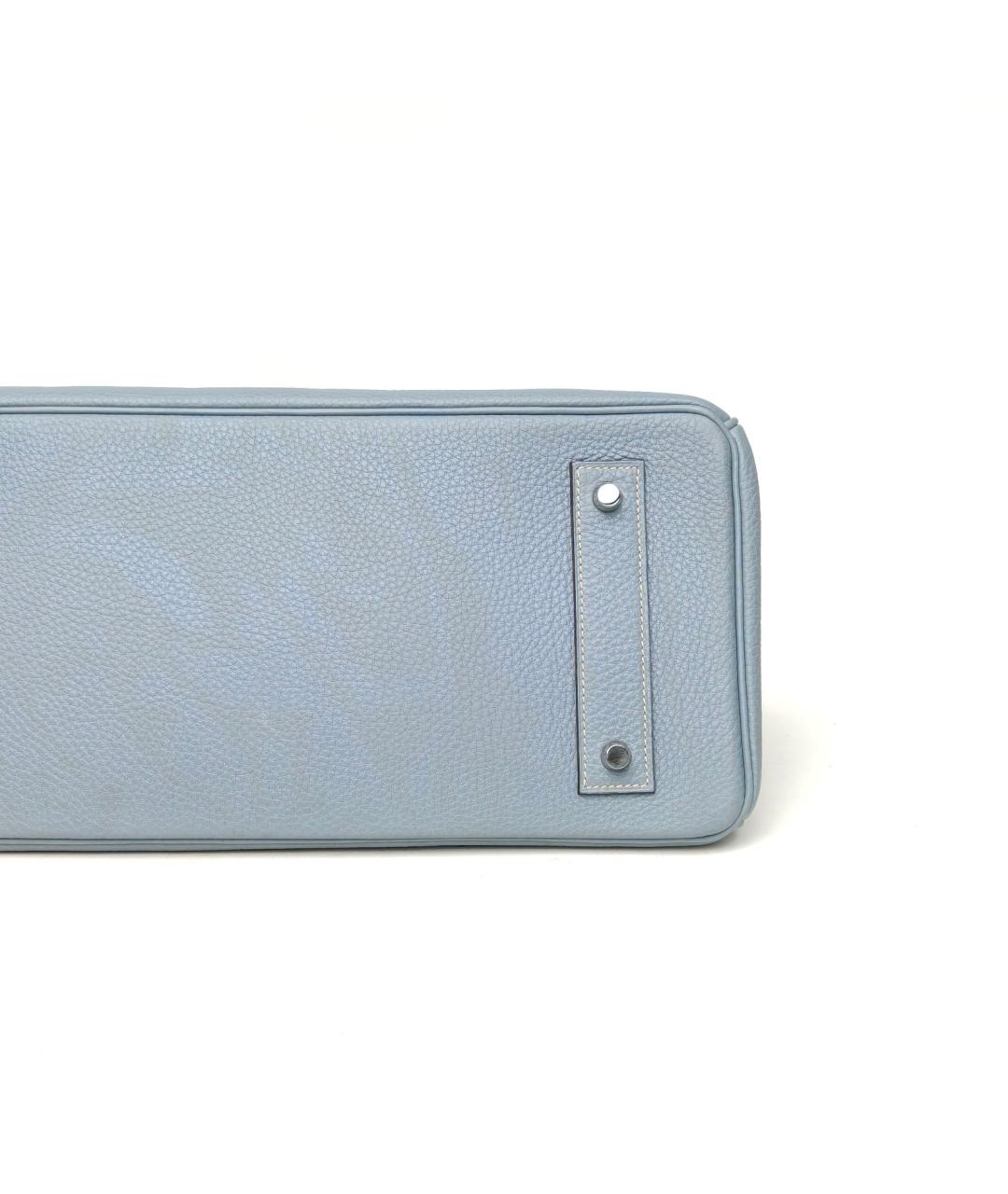 HERMES Голубая сумка с короткими ручками, фото 6