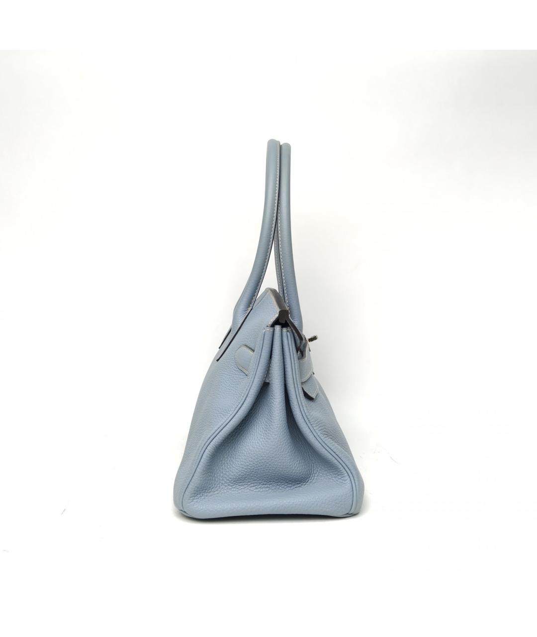 HERMES Голубая сумка с короткими ручками, фото 5