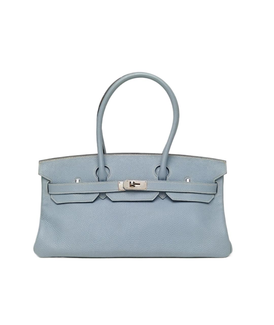 HERMES Голубая сумка с короткими ручками, фото 10