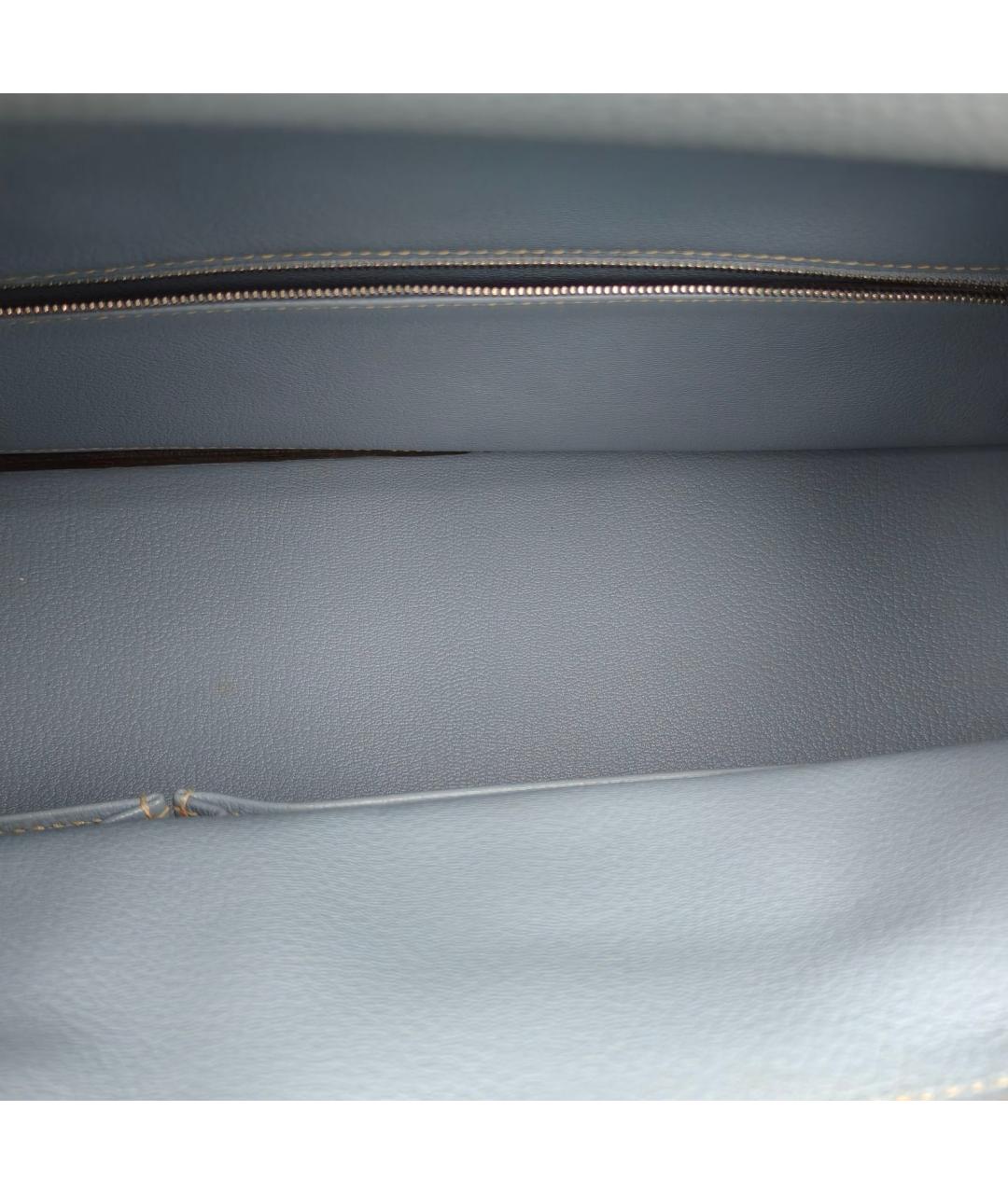 HERMES Голубая сумка с короткими ручками, фото 8