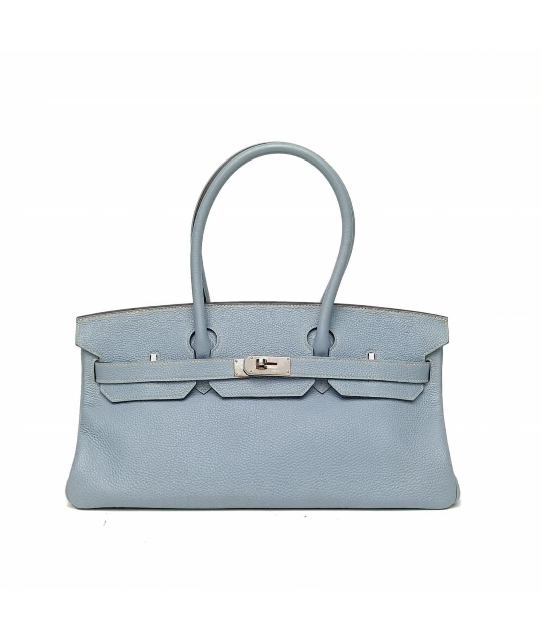 HERMES Голубая сумка с короткими ручками, фото 2