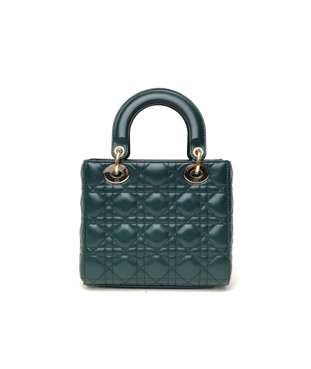 CHRISTIAN DIOR Зеленая кожаная сумка с короткими ручками, фото 4