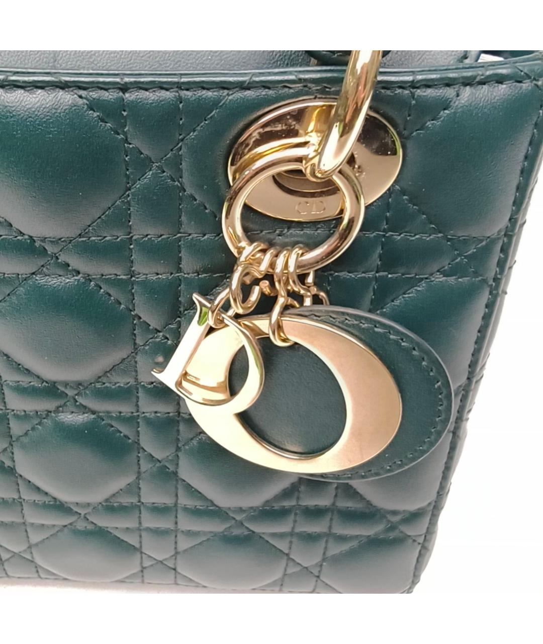 CHRISTIAN DIOR Зеленая кожаная сумка с короткими ручками, фото 8