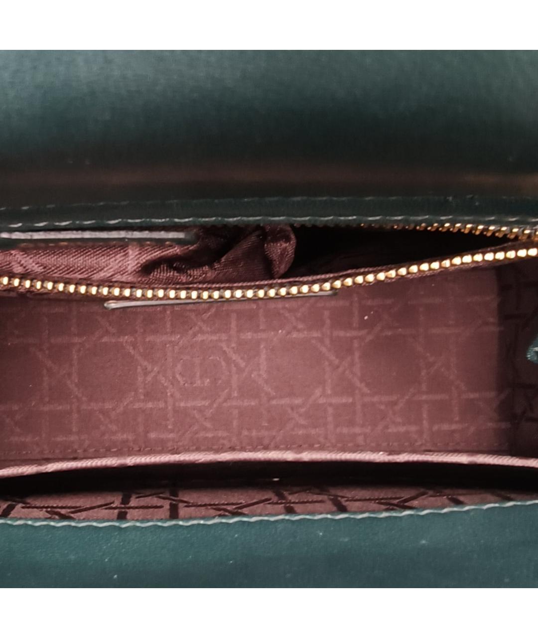 CHRISTIAN DIOR Зеленая кожаная сумка с короткими ручками, фото 7