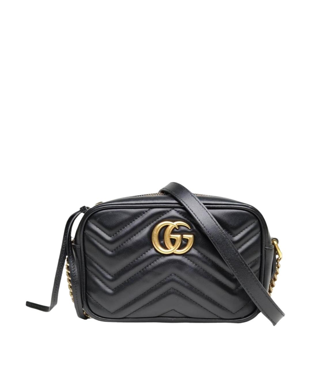 GUCCI Черная кожаная сумка через плечо, фото 1