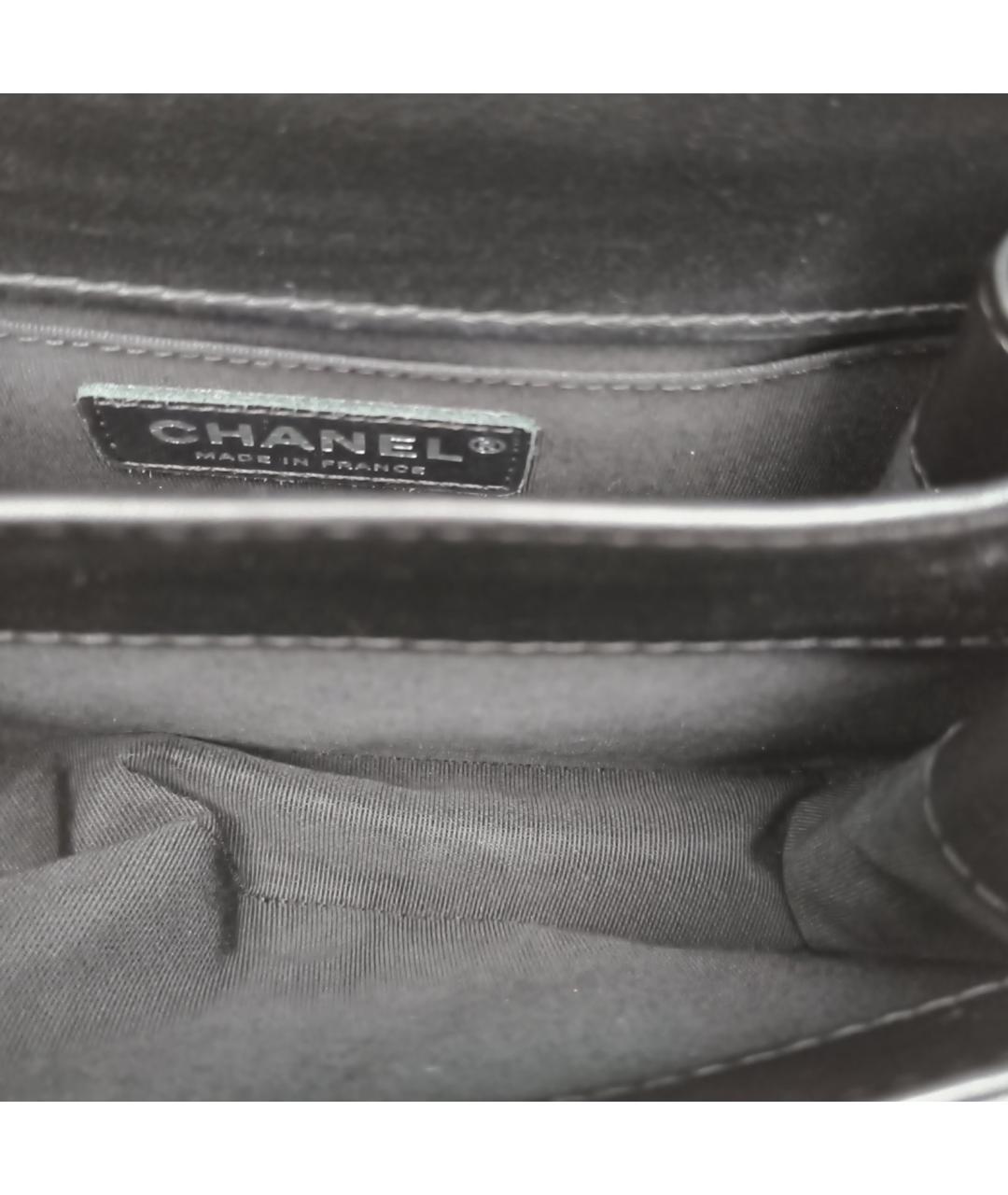 CHANEL Черная кожаная сумка через плечо, фото 8