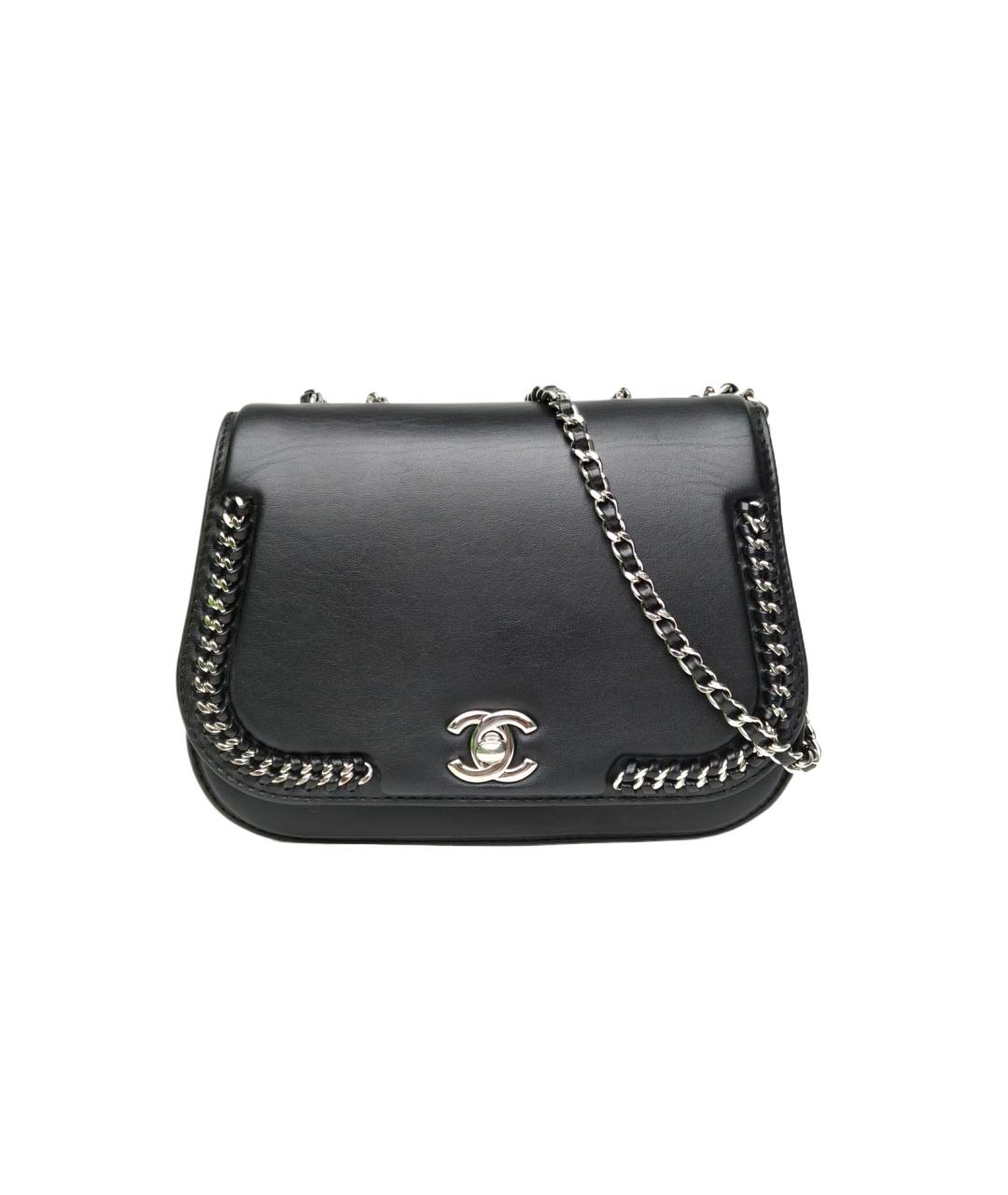 CHANEL Черная кожаная сумка через плечо, фото 10
