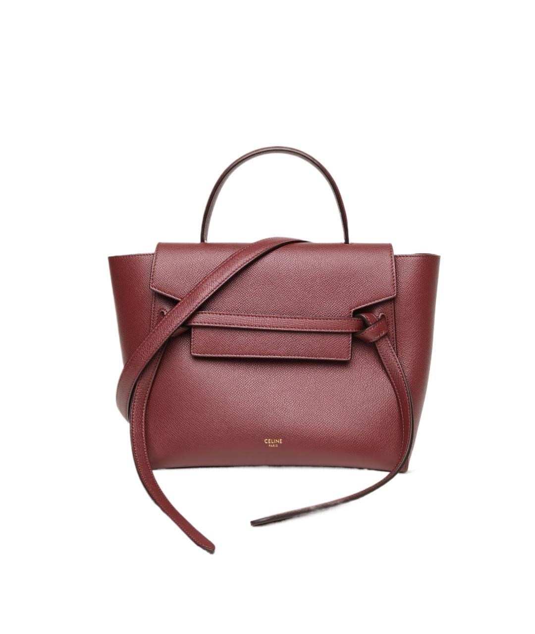 CELINE Красная кожаная сумка с короткими ручками, фото 10