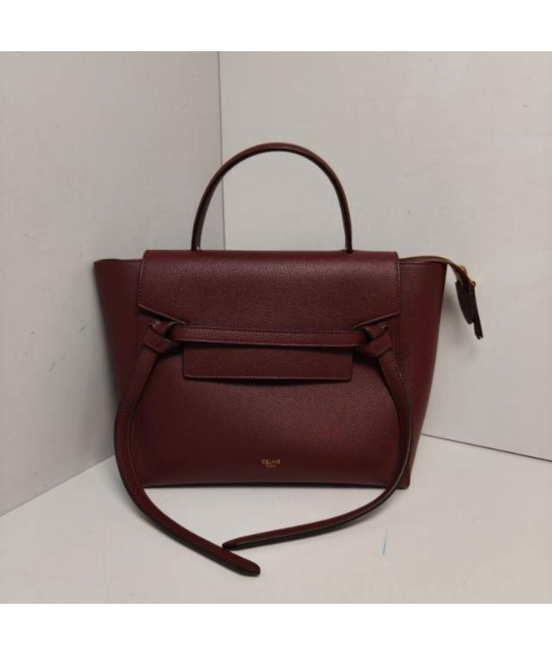 CELINE Красная кожаная сумка с короткими ручками, фото 8