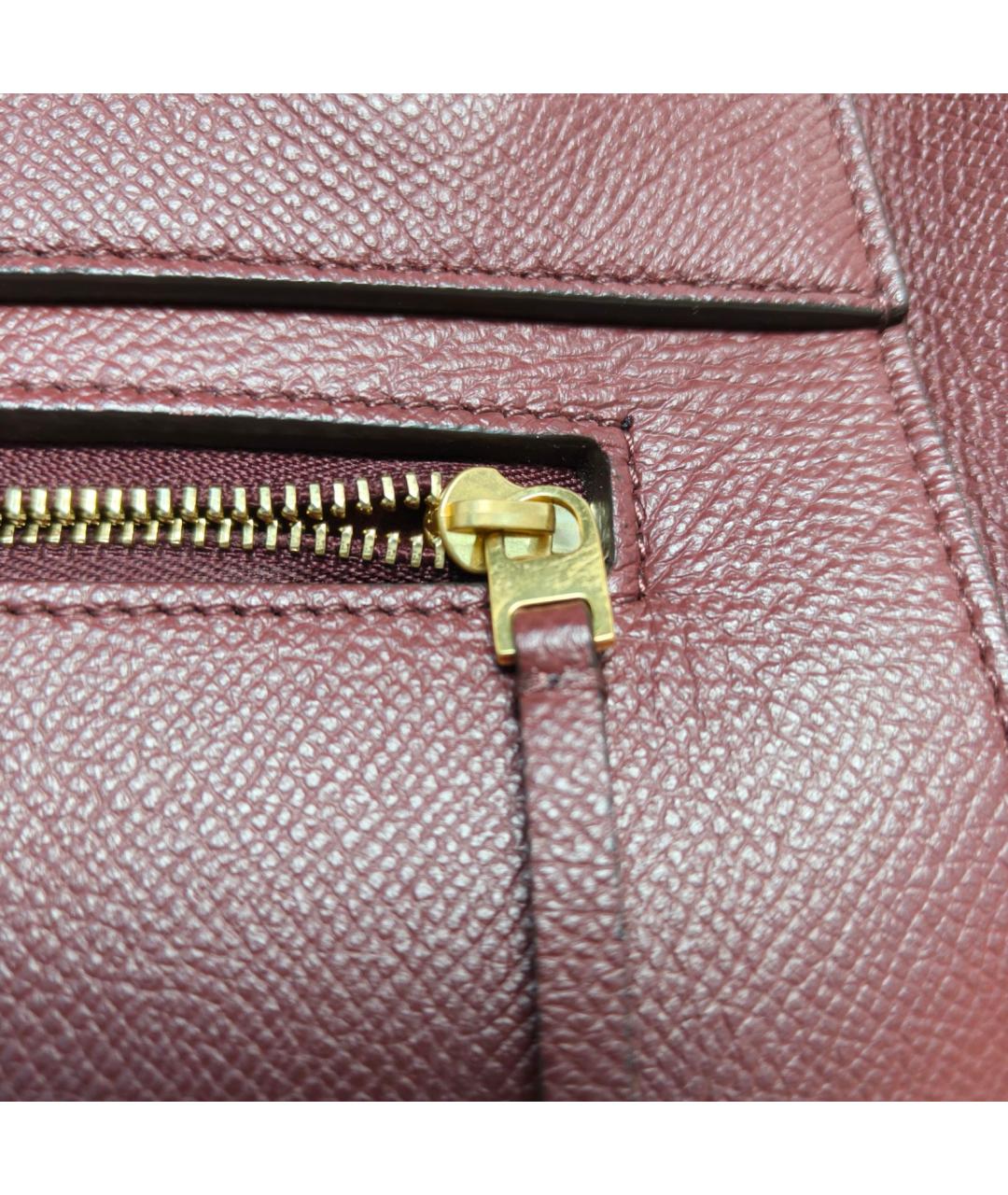 CELINE Красная кожаная сумка с короткими ручками, фото 9