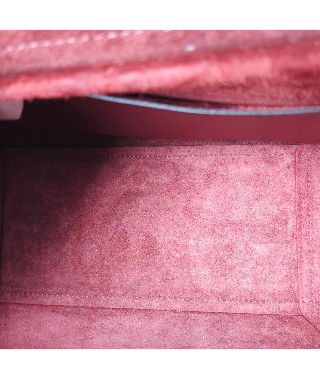 CELINE Красная кожаная сумка с короткими ручками, фото 7