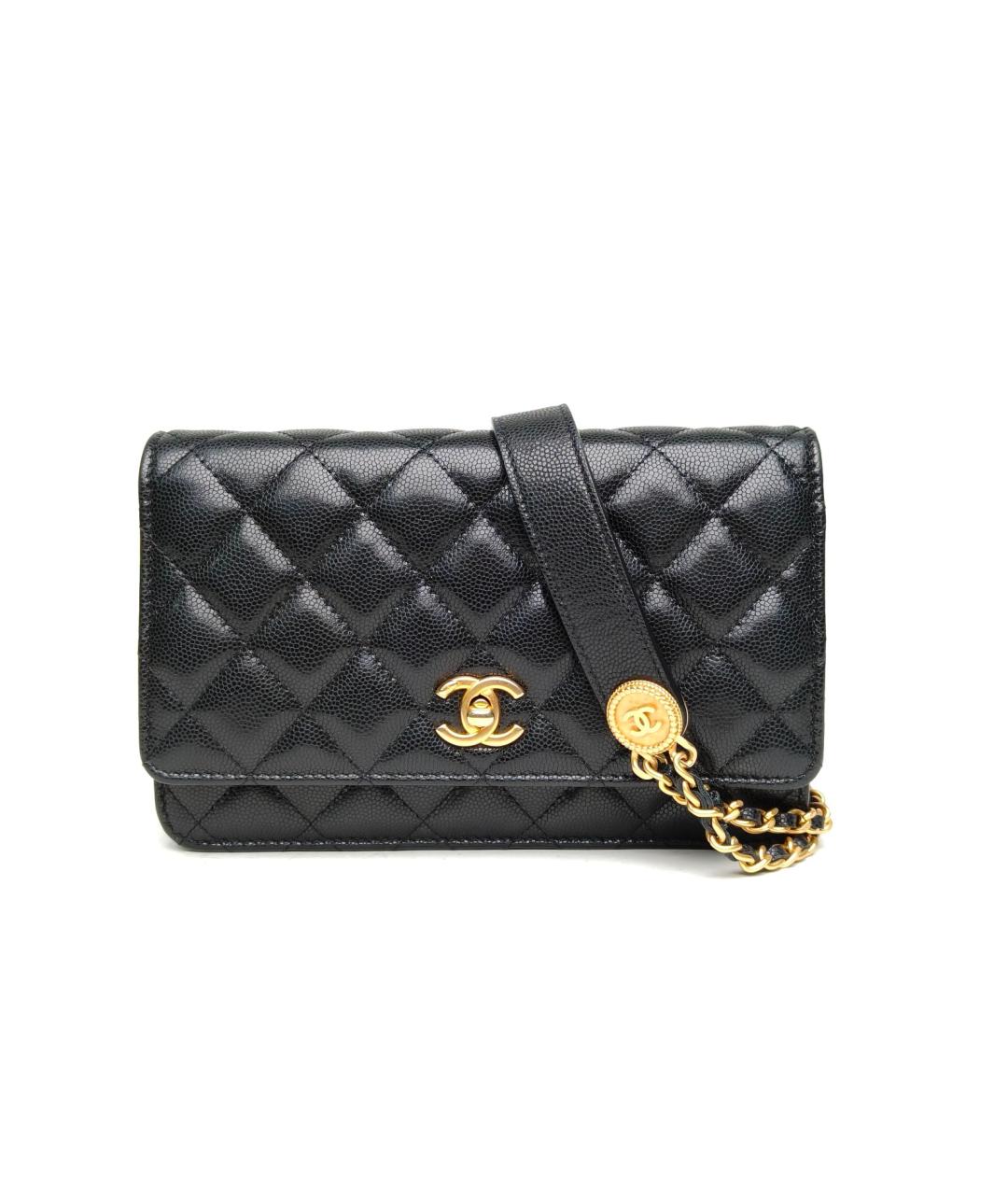 CHANEL Черная кожаная сумка через плечо, фото 8