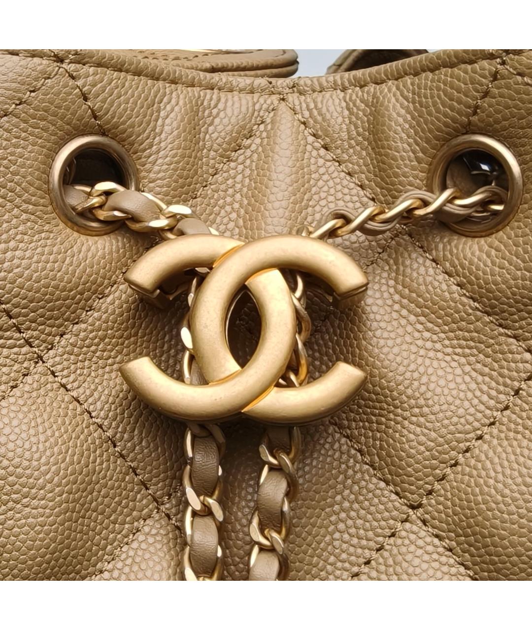 CHANEL Бежевая кожаная сумка через плечо, фото 7